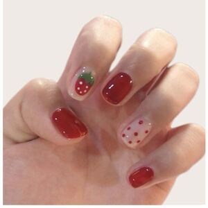 Strawberry 🍓 Pattern Press-On Nails